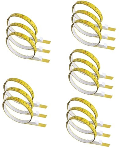 DOITOOL 15pcs Adhesive Tape Measure for Body and Woodworking Double-sided Metric Imperial Scales Easy Stick to Work Surfaces