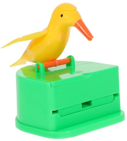 RORPOIR Automatischer Zahnstocherbehälter mit Vogelmotiv Aufbewahrungsbox für Zahnstocher aus Abs Grün Platzsparend für Zuhause und Camping