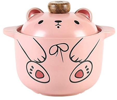 Pentola per zuppiera Resistente al Calore Casseruola lenta Deliziosa Casseruola Piccola con Coperchio Ciotola per Bambini Casseruola Rotonda Personale in Ceramica Pentola per Riso in Argilla