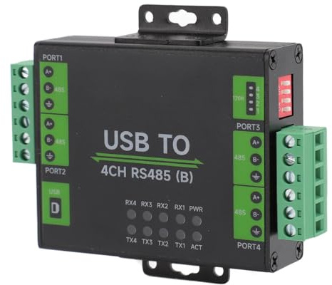 Bewinner Convertidor USB a RS485, Adaptador Aislado de Grado Industrial de 4 Canales para OS X, 11 10 8.1 8 7