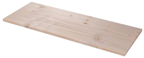 BOOMET Regalboden Holz Fichte · 19mm stark · 80 cm breit · 20-50 cm tief · Holzbrett Holzplatte Regal Boden Regalbrett Einlegeboden Schrank Holzboden Holzregal · 1 Stück 80 x 25 cm (B x T)