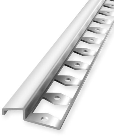 Rampenprofil Anpassungsprofil 8 x 16 x 2500 mm Einfasshöhe 8 mm Ausgleichsprofil Edelstahl Höhenausgleichsprofil Geschlossen Gestanzt Metallprofil Edelstahl Glänzend Küberit