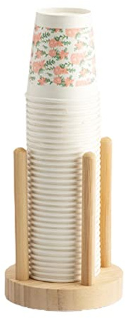 Fnialtyoy Portabicchieri USA e Getta Portabottiglie Scaffale per Acqua Tazze da tè Distributore di Legno con Supporto per Espositore per Tazze più Lunghe,1
