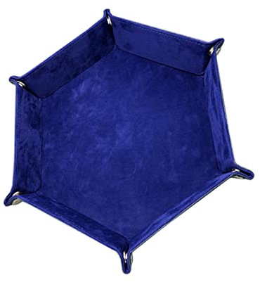 Abaodam Sechseckiges Würfeltablett Aus Pu Leder Faltbare Würfel Aufbewahrungsbox 23x23cm Tragbare Ablage Für Brettspiele Und Tischspiele