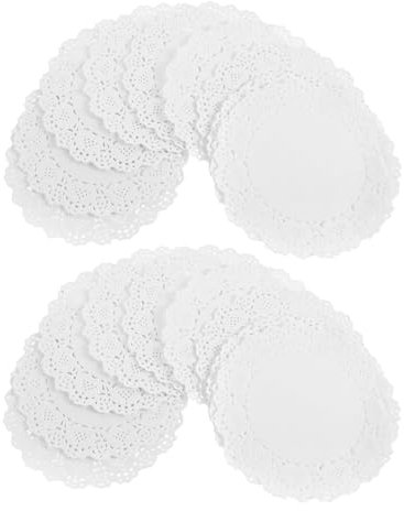 NAMOARLY 150stücke Runde Weiße Papierdeckchen Tischplättchen Für Desserttabletts Tischdekor Hochzeit Party Kuchen Dessert Ölabsorbierendes Papier Für Lebensmittel