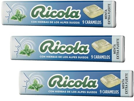 Ricola Caramelos - Stick 31.5 g, Sabor Menta Fuerte (Paquete de 3)