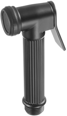 sourcing map Handheld Bidet Sprayer for Toilet, Metal Bathroom Sprayer Kit Adjustable Water Pressure Control for Kitchen Bathroom Toilet Flushing Washing, Black