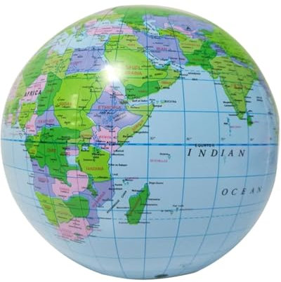 TPZORJX Erde Globus Weltkugel aufblasbar Geographie Weltkarte Wasserball aufblasbar für Garten Strand Pool Wissenschaft Geographie Bildung(16 Zoll)