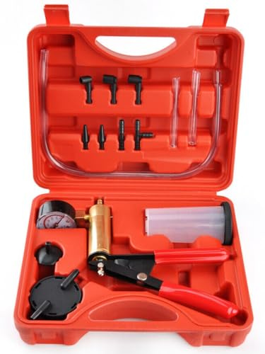 LXNEER Hand Held Vacuum Pump Pressure Tester Brake Bleeding Kit, Brake Clutch Fluid Bleeder Kit One Man for Car Motorcycle