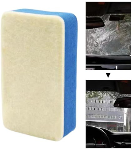 2 Stück Scheibenschwamm Auto, Fensterschwamm Fenster, Fensterschwamm Zum Fensterputzen, Wollfilzschwamm Polierpads Scheibenreiniger Glasschwamm Wischen Ölfilmreiniger Auto Ölfilm Entfernung Tücher