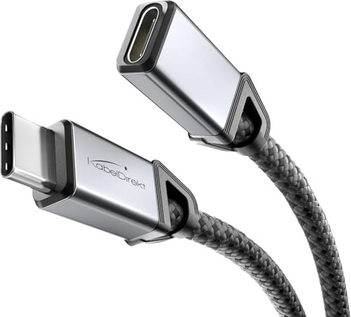 KabelDirekt – USB C prolunga – 1,5m, 10Gbit/s, 100W