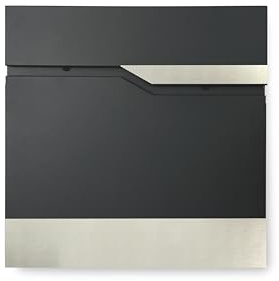 KTC- Home Premium Briefkasten Postlux 4.0 Schwarz - mit Edelstahlblende- UV & Witterungsbeständig - Pulverbeschichtet