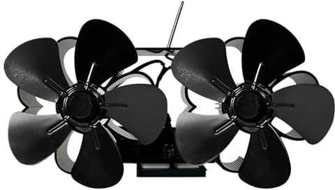 Ventilador de estufa de madera - Potente pellet, soplador de estufa | Colgando de bajo ruido, ventilador de chimenea, abrazadera montada en la pared | Accesorio de quemadores de leña para quemaduras d
