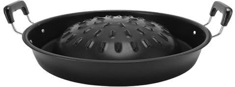 Respicefinem Thai BBQ Grill Pan 2 in 1 Antiaderente Riscaldamento uniforme Padella in alluminio per barbecue a carbone per uso interno ed esterno 35 cm (35 cm/13,78 pollici Nero)