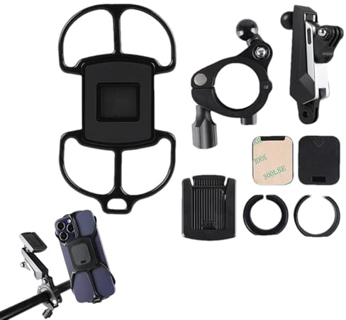 Generisch Supporto per smartphone da bicicletta, universale, regolabile, per navigazione, GPS, registrazione video, videochiamate, guida, strada, montagna