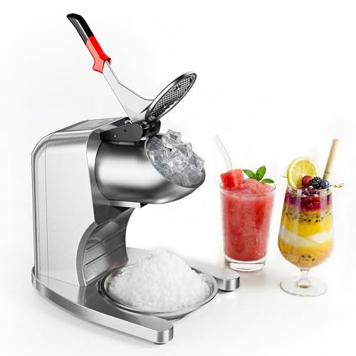 Garvee Picadores de Hielo 300W, 4 Cuchillas Acero INOX, 100kg/h, Plateado