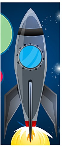 Bilderdepot24 Türtapete Rakete 90 x 200 cm Aufkleber - einteilig Türaufkleber Türfolie Türposter - Kinderzimmer Junge Mädchen Kinderbild Weltall