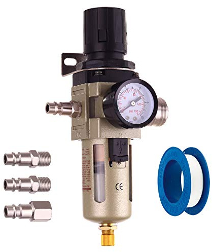 TC TECHNIC Luftfilter mit Reduzierstück Maximaler Betriebsdruck 10 bar Verhindert Rostflecken Schlauchschäden Maximaler Luftstrom 2000 l/min Gewindegröße 1/4 (~12mm) Manueller Wasserablass