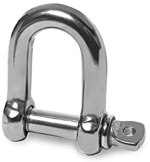 HEAVYTOOL Schäkel gerade kurze Form 10mm Edelstahl V4A AISI 316 (2 Stück) Rundschäkel Drehschäkel Bügelschäkel Schaekel