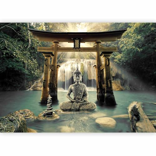 murando Fotomurales Buda Paisaje 294x210 cm Papel Pintado Decoración | Pared Murales Pegatina decorativos adhesivos 3d moderna de Diseno Fotográfico Zen Spa Cascada