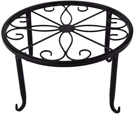 LDIW Portafiori in Ferro Battuto, Supporto per Fiori Garden Alzata Fioriera Holder Scaffale Stand di Piante per Interni/Esterni Accessori Giardinaggio,Nero,2pcs