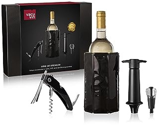 VacuVin Wine Premium Set : R.I.Black + Single Pull Black + Wine Saver & Server + Wine Server & Stopper