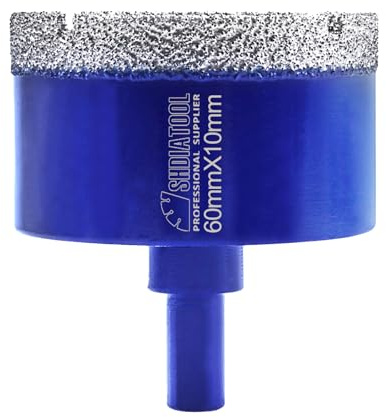 SHDIATOOL Diamant-Bohrkrone 60mm Dreieckschaft-Lochsäge für Porzellan Fliesen Marmor Keramik Granit