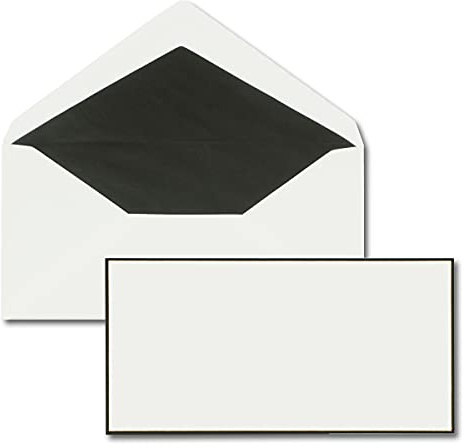 500x Trauerumschläge DIN LANG - Briefumschläge für Kondolenz mit handgemachtem schwarzem Trauer-Rand und schwarzem Seidenfutter