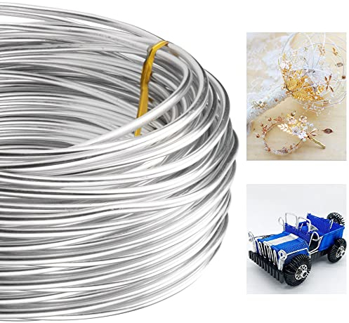 THATSRAD Aluminiumdraht Schmuckdraht 10m Silberner Aluminium Draht zum Basteln & Modellieren Silberdraht 3mm Aluminium Modellierdraht Draht für Schmuckhandwerk Bonsai-Bäume Modellieren Armaturen