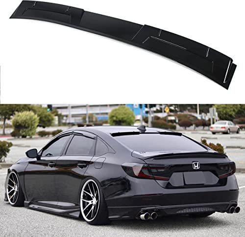 Premium JDM Gloss Black Rear Window Visor Deflector Roof Spoiler Compatible with 2018-2022 Honda Accord
