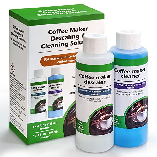 ZoneKing Coffee Maker Cleaner and Descaler Kit -2 Single Use Bottles -for All Drip Coffer Maker