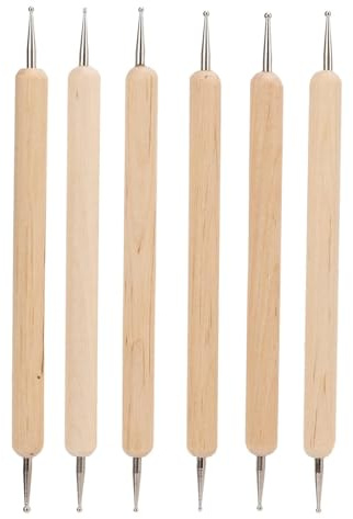 Agatige 6 uds, Doble Cabezal Herramientas De Punzonado para Repujado, Lápices De Repujado De Doble Extremo, Herramienta De Punteado De Doble Extremo,para Hacer Esculturas De Cuero DIY