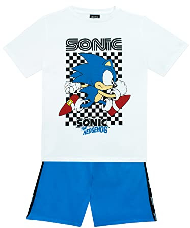 Sonic The Hedgehog Conjunto de camiseta y pantalón corto para niño Juego de niños Azul 5-6 años