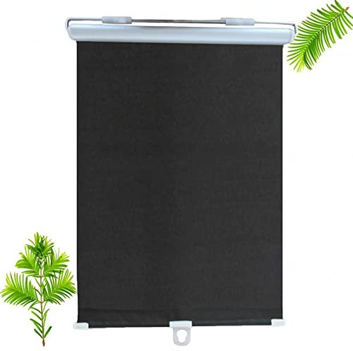 Xrdbfd Saugnapf-Rollo Fensterrollo, Verdunkelungsrollo Dachfenster, Sonnenschutzrollos, Verdunkelungsvorhänge Ohne Bohren, Thermorollos, Temporäre Jalousien,Black-72x125cm(28.3 * 49.2in)