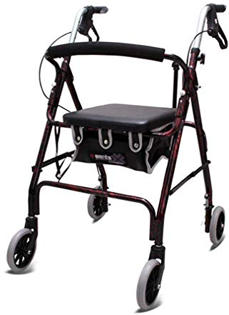 NATWEE Walker, Drive Gehhilfen 4 Räder Faltbar, Rollator Walker mit Doppelbremssystem, Medizinischer Rollator Höhenverstellbar Für Senioren Walking,Rot It's so Kind of You