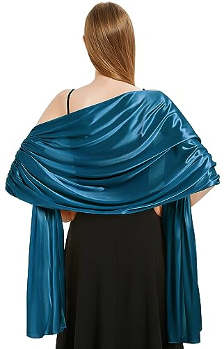 Vijamiy Satin Chiffon Stola Damen Festlich,Stola Für Abendkleid Farbenfrohe Eleganz Weicher Schultertuch Für Brautkleider、Party、Hochzeit、Geschenk