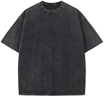 Oversized T-Shirt für Herren Heavy Baumwolle Regular Fit Basic Männer T-Shirt Set Casual Sommer Tops