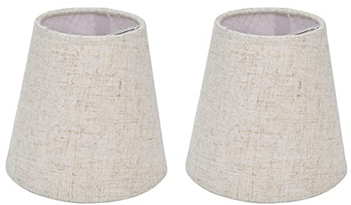 Gsycle Lampenschirme, 2 Stück, Tischlampenschirme, Clip-on-Lampenschirm, Lampenschirme Für Stehlampen, Trommellampenschirme, Wandlampenschirm Für Zuhause(Beige)