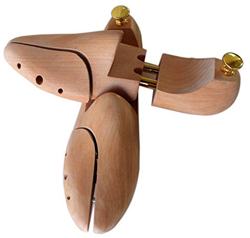 QSCTYG Shoe Tree Shoe Stretchers 1 Pair Adjustable Shoe Trees Spring Solid Wood Men's Shoe Support Metal Knob Shoe Shaping Women's Shoe's Care Stretcher Shaper 69 (Color : Natural, Size : SIZE 43 44)