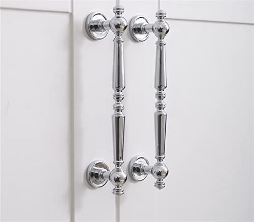 ELTOX Schrankknöpfe aus hellem Chrom aus massivem Messing, Schrankgriffe, Silberne Möbelbeschläge, Schubladengriffe, Küchenzubehör, 1 Stück