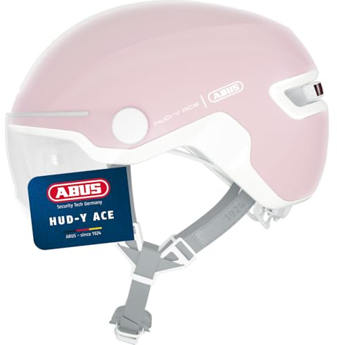 Casco Urbano HUD-Y Ace de ABUS: Elegante Casco de Bicicleta con Visera y luz Trasera LED Recargable magnética, para Hombre y Mujer, Rosa Puro, Talla S.