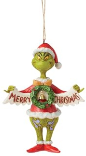 Enesco Christbaumschmuck, Grinch mit Girlande „Jim Shore“ 10x4xH13 cm