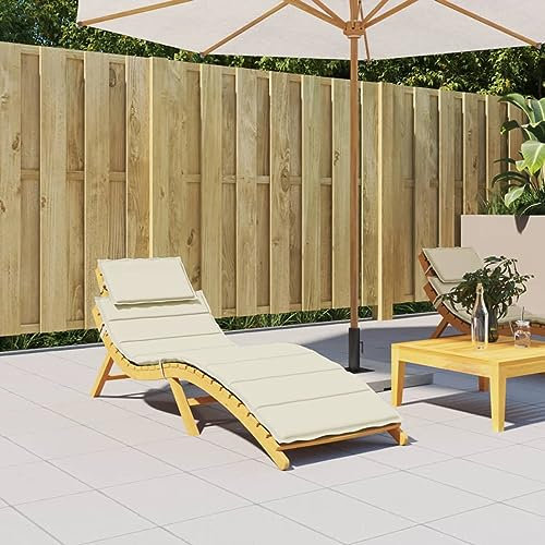 Mengtu Sonnenliegen-Auflage Liegenauflage Liegenauflage Polsterauflage Auflage für Gartenliege Sonnenliege Strandliege Gartenmöbel Liegestuhl Creme 186x58x3 cm Oxford-Gewebe Gartenmöbel