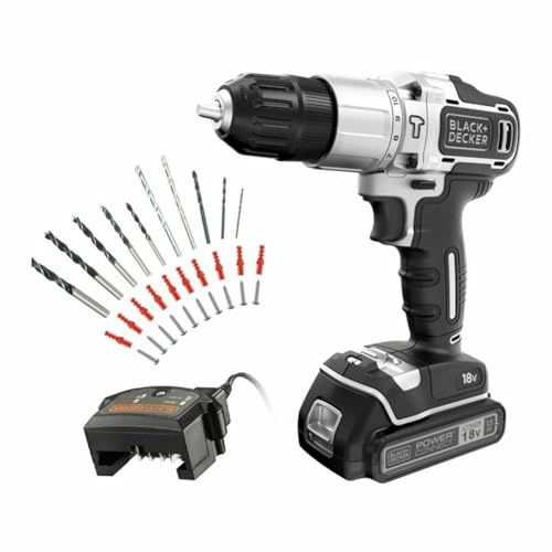 Black & Decker Set de Taladro y Accesorios Silver Edition bdchd18sc1a-qw 18 V 45 NM 30 Piezas