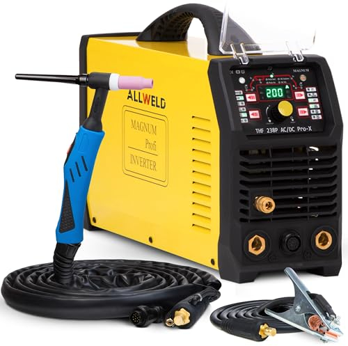 THF 238 PRO-X - 200A WIG Schweißgerät AC DC Puls für Aluminium mit Vollregelung: Strom, Frequenz, Pulsbreite, Auswahl der Wellenform usw. - Mit Punktschweißen und MMA, Set Solo