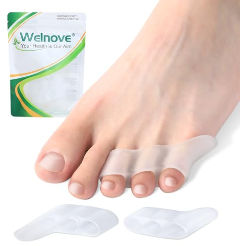 Welnove Redresseur Orteil - Lot de 8 séparateurs d'orteils en gel pour homme et femme - Pour éviter les frottements et soulager la pression - Clear