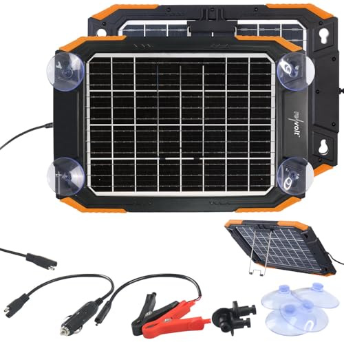 revolt Solarlader: Bifaziales Solar-Ladegerät für Kfz-/Wohnmobil-Batterien, 12 V, 13 Watt (Solar Batterieladegerät, Auto, Winter)