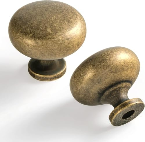 SYZOW Antike Schrankgriffe, 6 Stück Vintage Möbelgriffe Antike Messing Türgriffe | für Küchengriffe, Garderobengriffe, Türgriffe, Schubladengriffe (Bronze, Einzelloch)