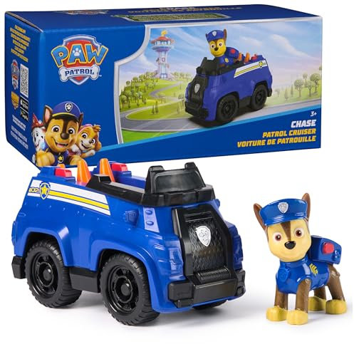 Paw Patrol, Chase’s Patrol Cruiser, Toy Car with Collectible Action Figure, Sustainably Minded Kids Toys for Boys & Girls Ages 3 and Up