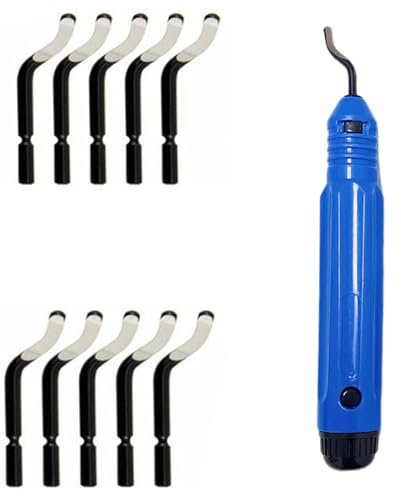 Entgraten Handwerkzeug NB1100 Griff + 10pcs BS1010 Rotary Entgrater Blades, Grat Entferner für Holz/Kunststoff/Aluminium/Kupfer/Stahl